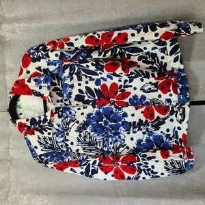 Laura Ashley White Jacket Red‎ Blue Floral Mp